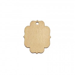 Figurina Eticheta Tag Produs din Lemn - 55x45 mm