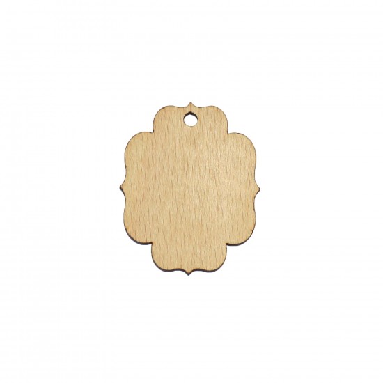 Figurina Eticheta Tag Produs din Lemn - 55x45 mm