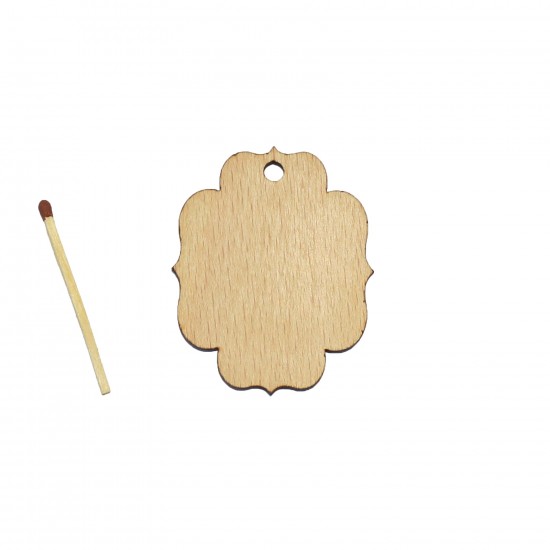 Figurina Eticheta Tag Produs din Lemn - 55x45 mm