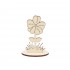 Ornament Blank Floare din Lemn cu Suport Panseluta