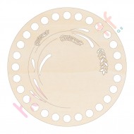 Baza din lemn pentru Crosetat Cerc Model Flori Lavanda - Albasia - 15cm - 28o - 10mm