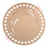 Baza din lemn pentru Crosetat Cerc Model Flori Lavanda - Fag - 15cm - 35o - 8mm