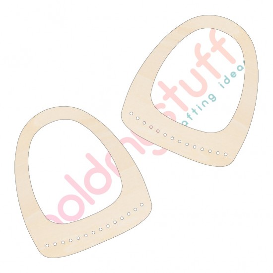 Set 2 Baze din lemn pentru Crosetat Manere - Albasia - 20x17.5cm - 14o - 4mm