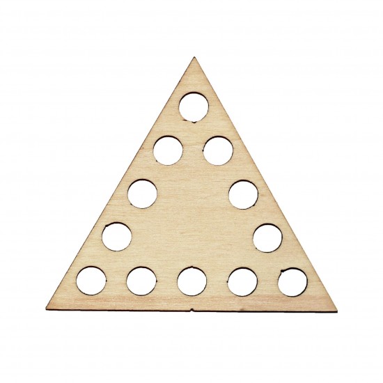 Baza din lemn pentru Crosetat - Triunghi - Albasia - 10x8.6cm - 12o - 10mm