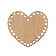 Baza din lemn pentru Crosetat - Inima - Fag -11x10cm - 29o - 6mm