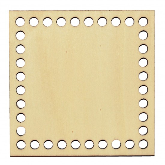 Baza din lemn pentru Crosetat - Patrat - Albasia -10x10cm - 37o - 6mm