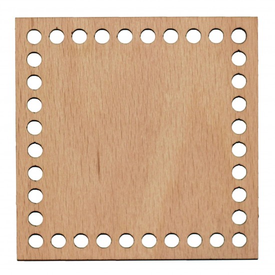 Baza din lemn pentru Crosetat - Patrat - Fag -10x10cm - 37o - 6mm
