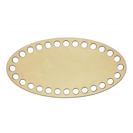 Baza din lemn pentru Crosetat - Oval - Albasia - 20x10cm - 28o - 10mm