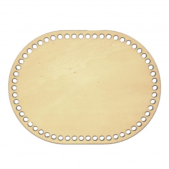 Baza din lemn pentru Crosetat - Oval - Albasia - 20x15cm - 58o - 6mm