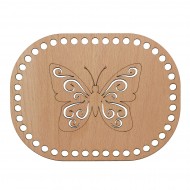 Baza din lemn pentru Crosetat Oval Model Fluture - Fag - 35cm - 35o - 8mm