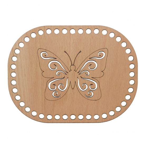 Baza din lemn pentru Crosetat Oval Model Fluture - Fag - 35cm - 35o - 8mm
