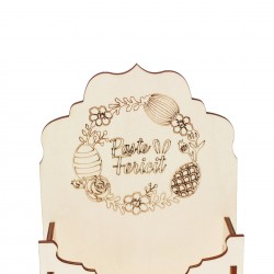 Cutie tip Plic din Lemn Mica - Paste Fericit