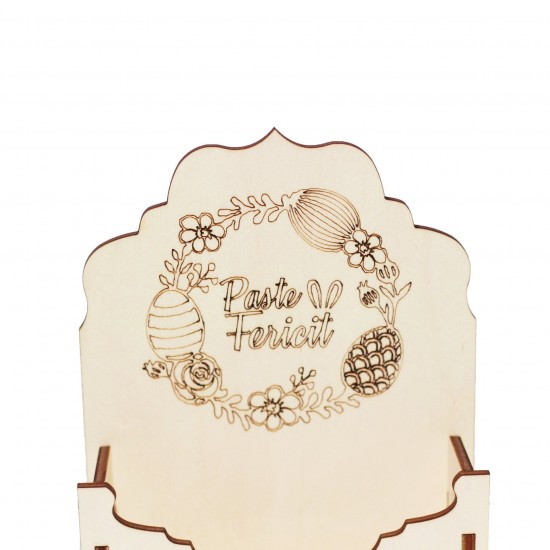Cutie tip Plic din Lemn Mica - Paste Fericit