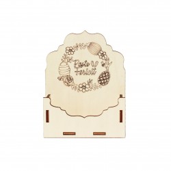 Cutie tip Plic din Lemn Mica - Paste Fericit