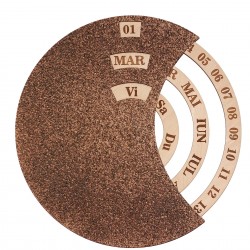 Calendar Perpetuu din Lemn cu textura de Piatra