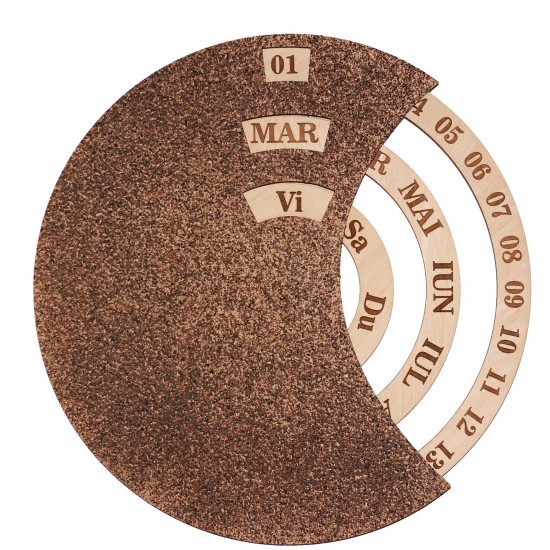 Calendar Perpetuu din Lemn cu textura de Piatra