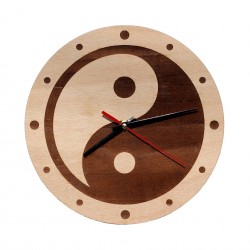 Ceas de Perete Yin si Yang din Lemn 