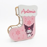 Suport Decorativ Cutie Cizmulita pentru Cadouri Mos Craciun - Mos Nicolae Personalizata cu Nume -  Model Pisica - 18x16x6.5 cm