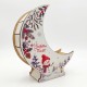 Suport Decorativ - Cutie Semilună pentru Aranjamente Florale de Craciun – Personalizata cu Text -  Model Om de Zapada - 22x19x6.5 cm
