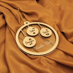 Ornament Brad Family - Personalizat - 3 Membri