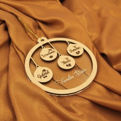 Ornament Brad Family - Personalizat - 4 Membri