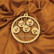 Ornament Brad Family - Personalizat - 5 Membri