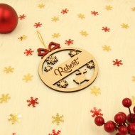 Ornament Brad Ren si Fulgi de Zapada - Personalizat 