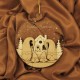 Ornament Brad Acril si Lemn - Familie Gnomi - 4 membrii - Personalizat