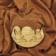 Ornament Brad Acril si Lemn - Familie Pinguini - Cuplu - Personalizat