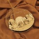 Ornament Brad Acril si Lemn - Familie Pinguini - 4 membrii - Personalizat