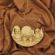 Ornament Brad Acril si Lemn - Familie Pinguini - 4 membrii - Personalizat