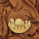 Ornament Brad Acril si Lemn - Familie Pinguini - 5 membrii - Personalizat