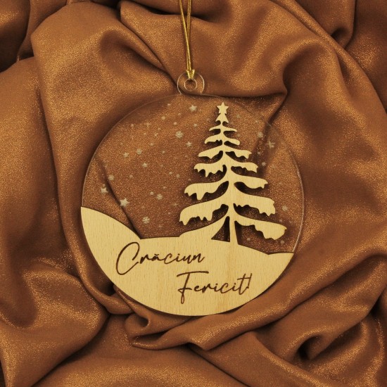 Ornament Brad Acril si Lemn - Bradut - Personalizat