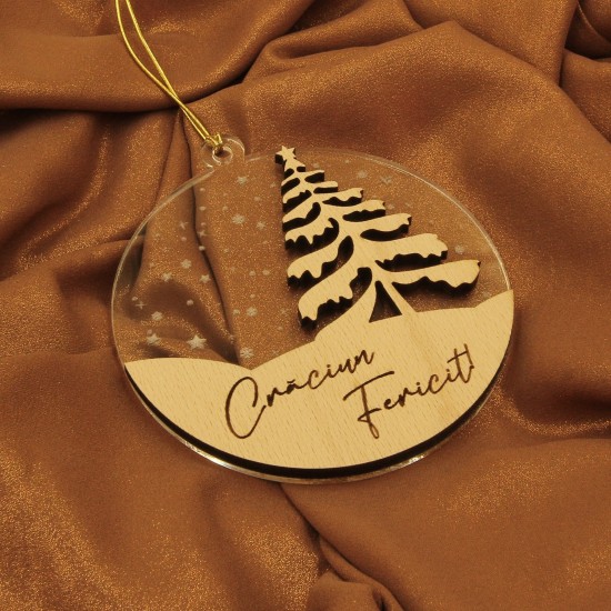 Ornament Brad Acril si Lemn - Bradut - Personalizat