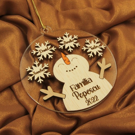 Ornament Brad Acril si Lemn - Om de Zapada - Familie - Personalizat