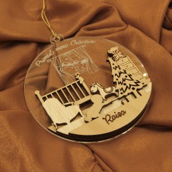 Ornament Brad Acril si Lemn - Primul meu Craciun - Personalizat
