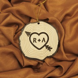 Ornament Brad Lemn si MDF - Cuplu- Personalizat