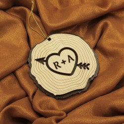 Ornament Brad Lemn si MDF - Cuplu- Personalizat