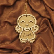 Ornament Brad Lemn - Baietel De Turta Dulce - Personalizat