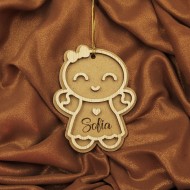 Ornament Brad Lemn - Fetita De Turta Dulce - Personalizat