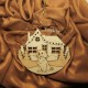 Ornament Brad Acril si Lemn - Peisaj Iarna cu Caine - Personalizat