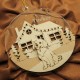 Ornament Brad Acril si Lemn - Peisaj Iarna cu Caine - Personalizat