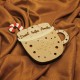 Ornament Brad Lemn - Ceasca Ciocolata Calda cu Bezele - 3 membrii - Personalizat