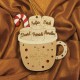 Ornament Brad Lemn - Ceasca Ciocolata Calda cu Bezele - 5 membrii - Personalizat Ornament Brad Lemn - Ceasca Ciocolata Calda cu Bezele - 5 membrii - Personalizat