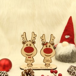 Decoratiune Craciun Personalizata - Familie Reni - 2 membri