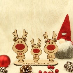 Decoratiune Craciun Personalizata - Familie Reni - 3 membri
