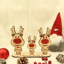 Decoratiune Craciun Personalizata - Familie Reni - 3 membri