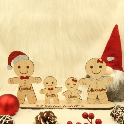 Decoratiune Craciun Personalizata - Familie Oameni Turta Dulce - 4 membri