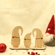 Decoratiune Craciun Personalizata - Familie Gnomi - 3 membri