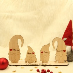 Decoratiune Craciun Personalizata - Familie Gnomi - 4 membri